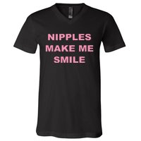 Nipples Make Me Smile V-Neck T-Shirt