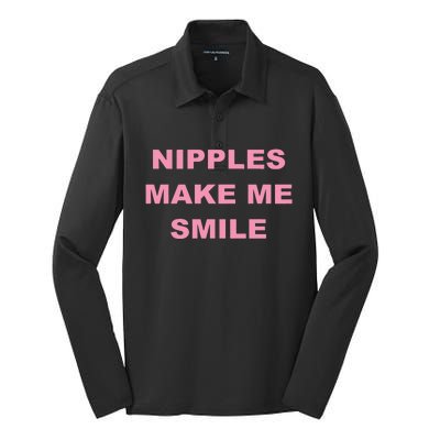 Nipples Make Me Smile Silk Touch Performance Long Sleeve Polo