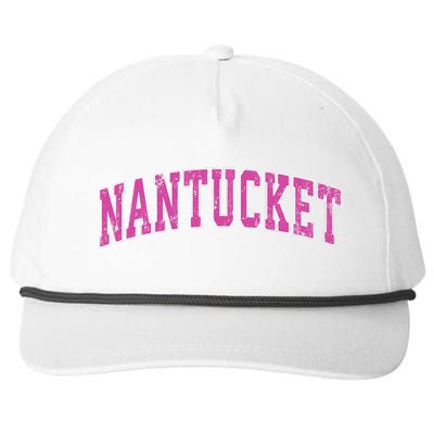 Nantucket Massachusetts MA Vintage Sports Design Pink Design Swea Snapback Five-Panel Rope Hat