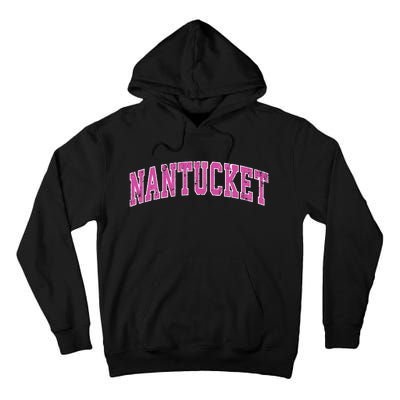 Nantucket Massachusetts MA Vintage Sports Design Pink Design Swea Tall Hoodie