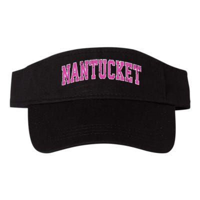 Nantucket Massachusetts MA Vintage Sports Design Pink Design Swea Valucap Bio-Washed Visor