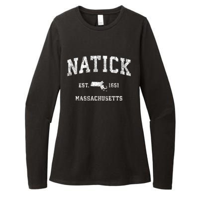 Natick Massachusetts Ma Vintage Athletic Sports Womens CVC Long Sleeve Shirt