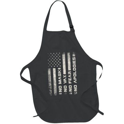 No Mask No Vax Apologies Anti Vaccine Usa Flag Apron