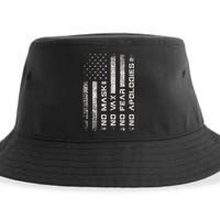 No Mask No Vax Apologies Anti Vaccine Usa Flag Sustainable Bucket Hat