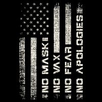 No Mask No Vax Apologies Anti Vaccine Usa Flag Sustainable Bucket Hat