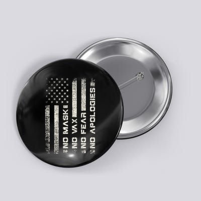 No Mask No Vax Apologies Anti Vaccine Usa Flag Button