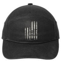 No Mask No Vax Apologies Anti Vaccine Usa Flag 7-Panel Snapback Hat