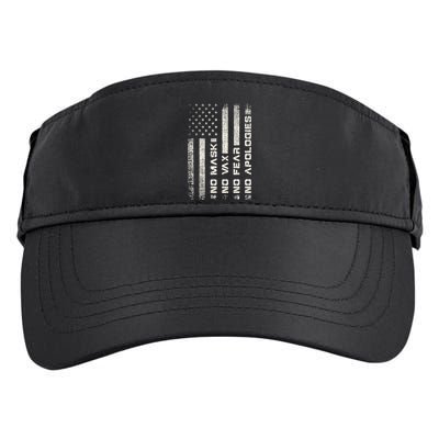 No Mask No Vax Apologies Anti Vaccine Usa Flag Adult Drive Performance Visor