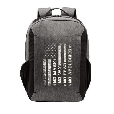 No Mask No Vax Apologies Anti Vaccine Usa Flag Vector Backpack