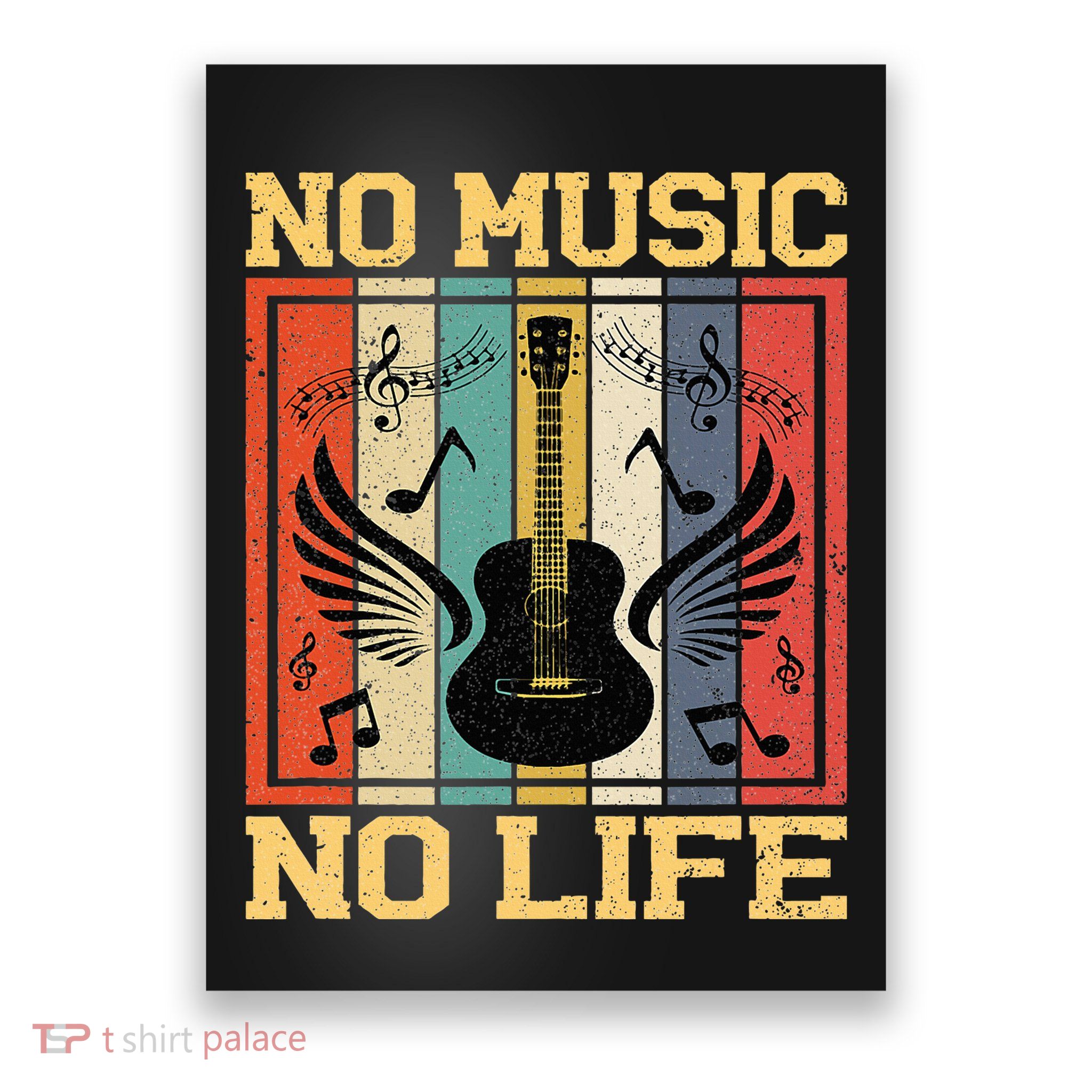 No Music No Life Musical Notes Musician Poster