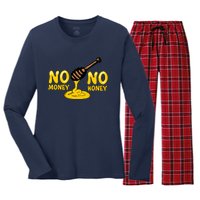 No Money No Honey Women's Long Sleeve Flannel Pajama Set 