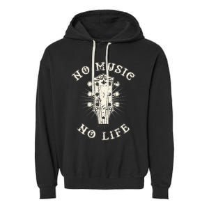 No Music No Life Music Lover Rhythm And Passion Retro Garment-Dyed Fleece Hoodie