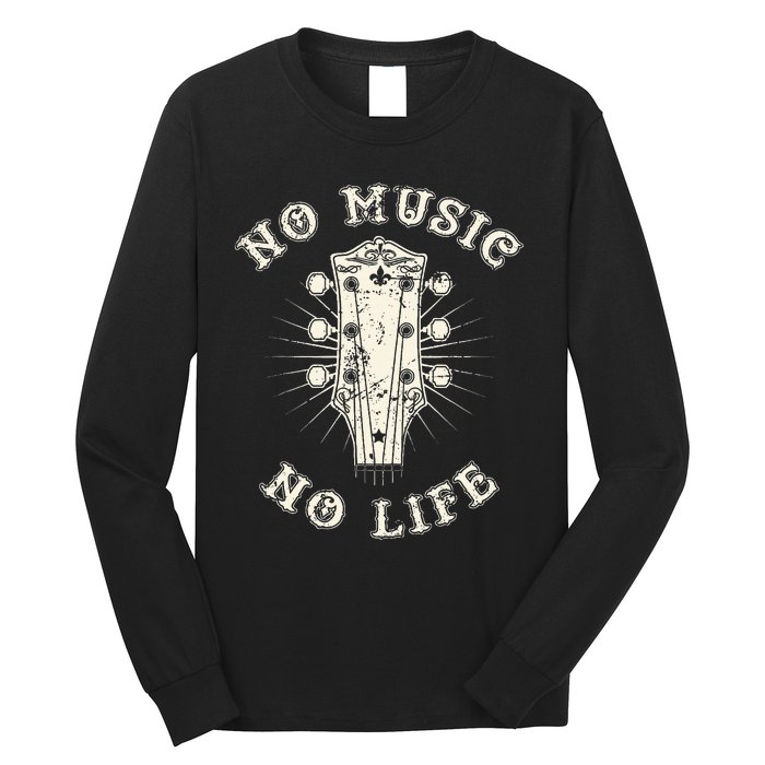 No Music No Life Music Lover Rhythm And Passion Retro Long Sleeve Shirt