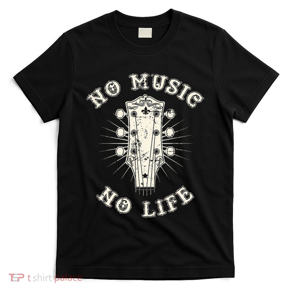 No Music No Life Music Lover Rhythm And Passion Retro T-Shirt