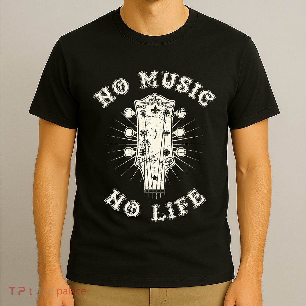 No Music No Life Music Lover Rhythm And Passion Retro T-Shirt