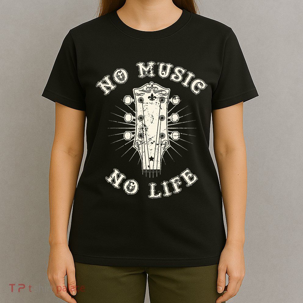 No Music No Life Music Lover Rhythm And Passion Retro T-Shirt