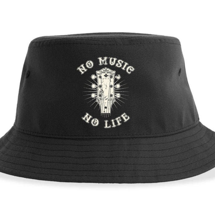 No Music No Life Music Lover Rhythm And Passion Retro Sustainable Bucket Hat