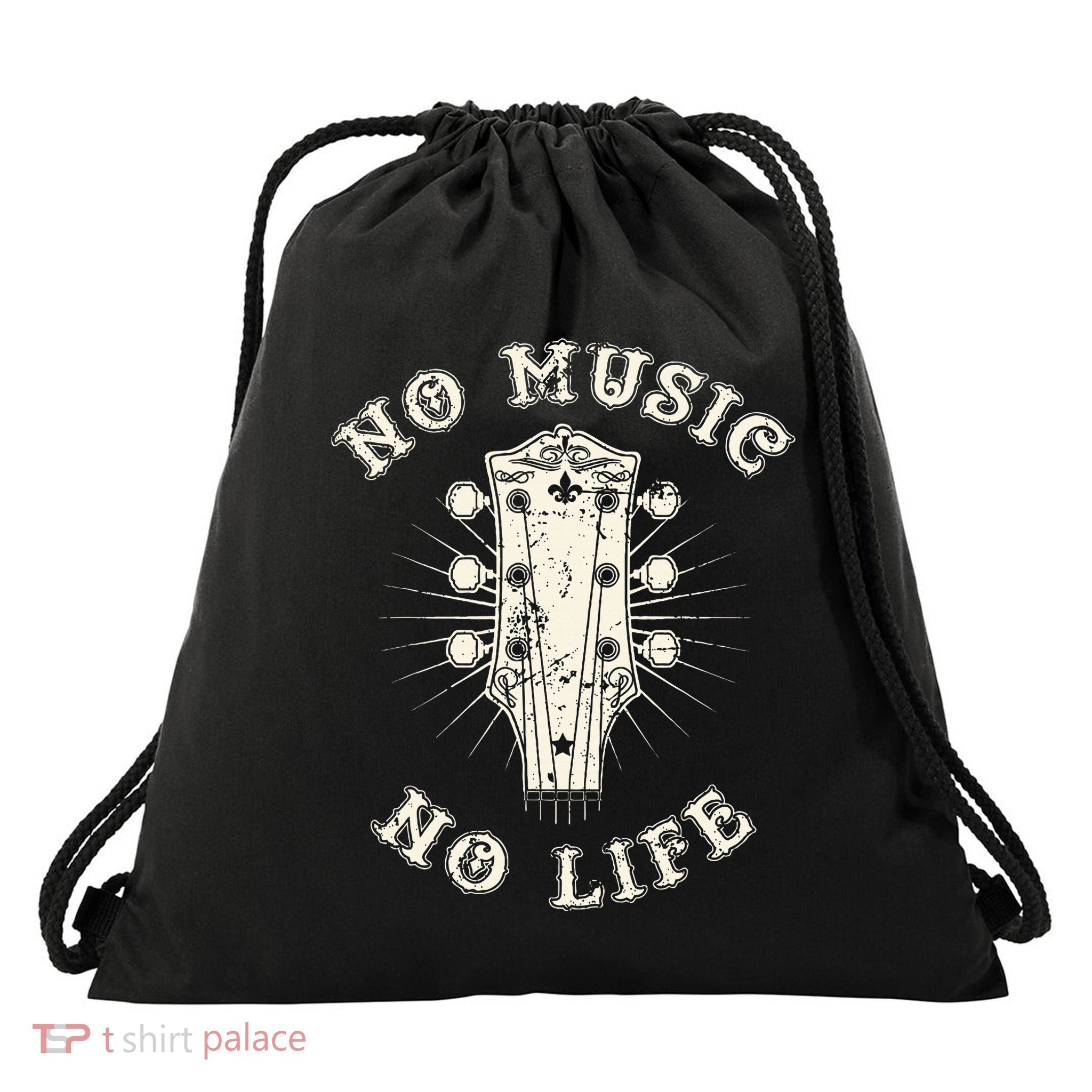 No Music No Life Music Lover Rhythm And Passion Retro Drawstring Bag