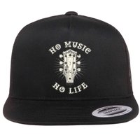 No Music No Life Music Lover Rhythm And Passion Retro Flat Bill Trucker Hat