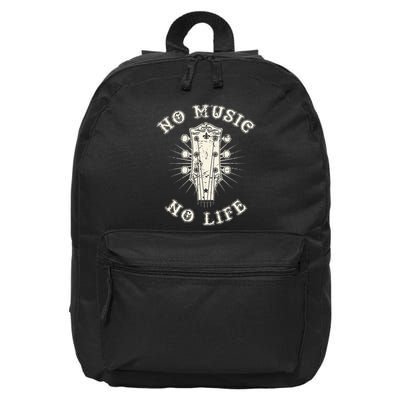 No Music No Life Music Lover Rhythm And Passion Retro 16 in Basic Backpack