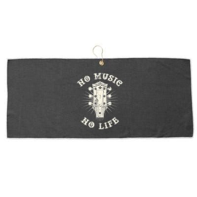 No Music No Life Music Lover Rhythm And Passion Retro Large Microfiber Waffle Golf Towel
