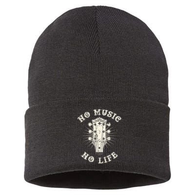 No Music No Life Music Lover Rhythm And Passion Retro Sustainable Knit Beanie