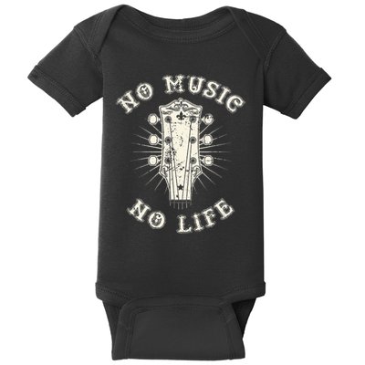 No Music No Life Music Lover Rhythm And Passion Retro Baby Bodysuit