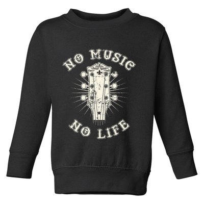 No Music No Life Music Lover Rhythm And Passion Retro Toddler Sweatshirt