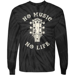 No Music No Life Music Lover Rhythm And Passion Retro Tie-Dye Long Sleeve Shirt