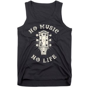 No Music No Life Music Lover Rhythm And Passion Retro Tank Top