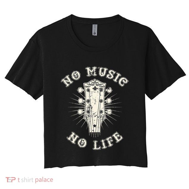 No Music No Life Music Lover Rhythm And Passion Retro Crop Top