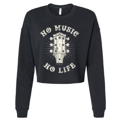 No Music No Life Music Lover Rhythm And Passion Retro Cropped Pullover Crew