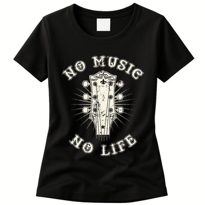 No Music No Life Music Lover Rhythm And Passion Retro Womens T-Shirt