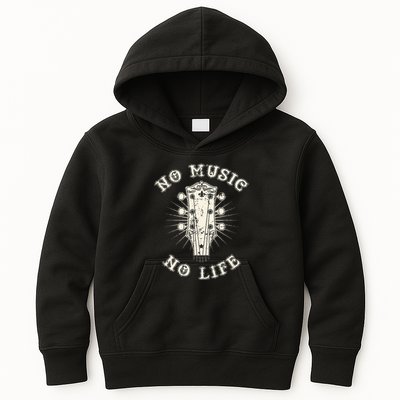 No Music No Life Music Lover Rhythm And Passion Retro Kids Hoodie