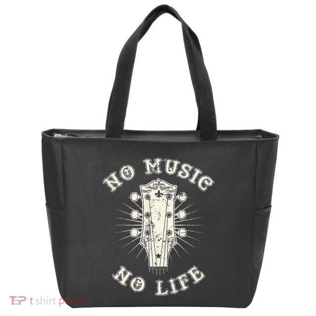 No Music No Life Music Lover Rhythm And Passion Retro Zip Tote Bag