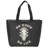 No Music No Life Music Lover Rhythm And Passion Retro Zip Tote Bag