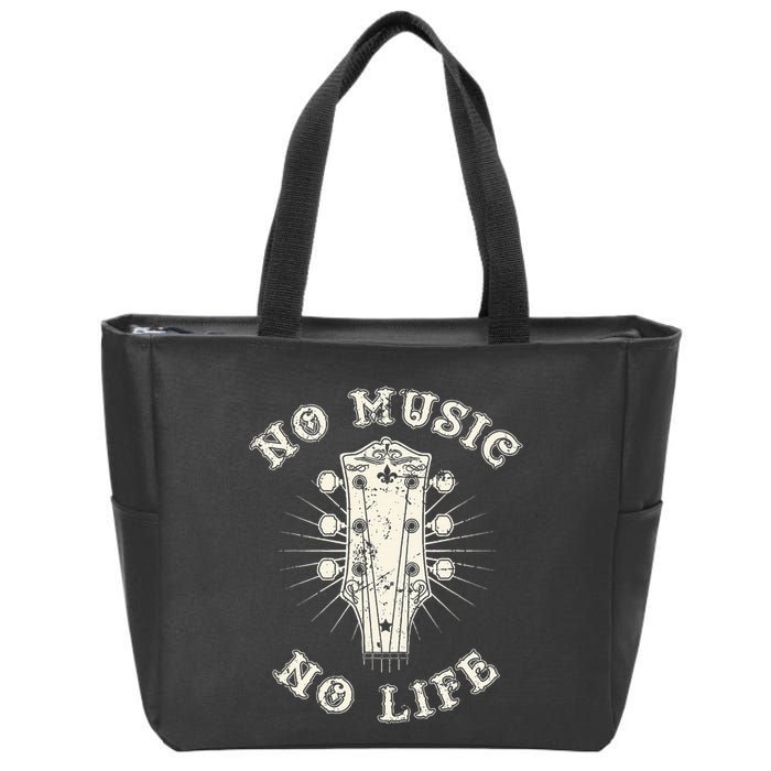 No Music No Life Music Lover Rhythm And Passion Retro Zip Tote Bag