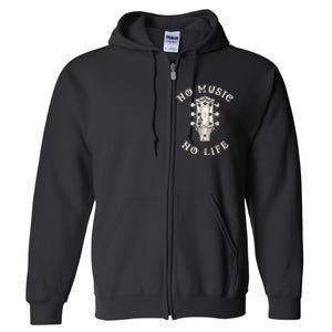 No Music No Life Music Lover Rhythm And Passion Retro Full Zip Hoodie