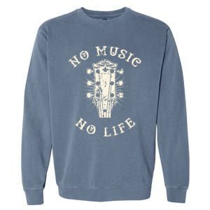 No Music No Life Music Lover Rhythm And Passion Retro Garment-Dyed Sweatshirt