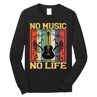 No Music No Life Musical Notes Musician Long Sleeve Shirt