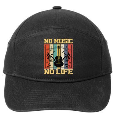 No Music No Life Musical Notes Musician 7-Panel Snapback Hat