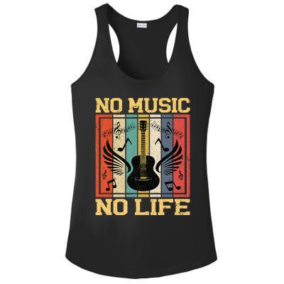 No Music No Life Musical Notes Musician Ladies PosiCharge Competitor Racerback Tank