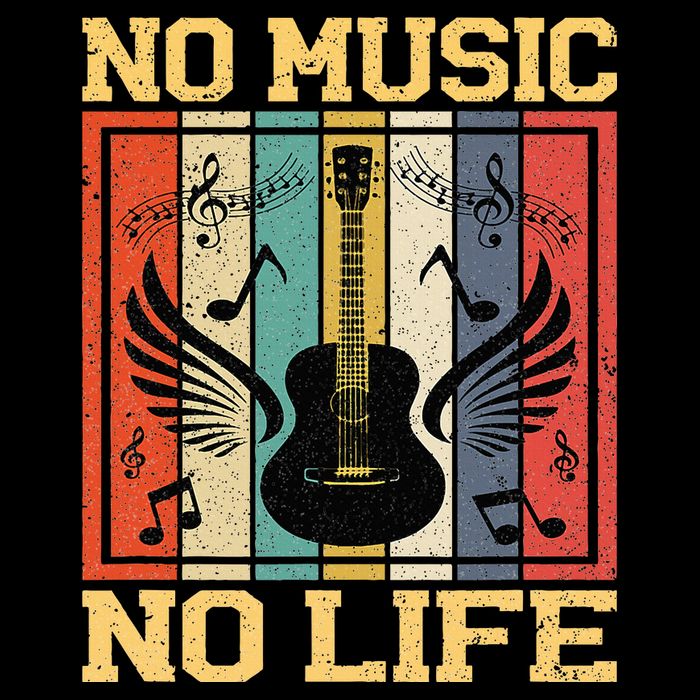 No Music No Life Musical Notes Musician Youth Performance Sprint T-Shirt