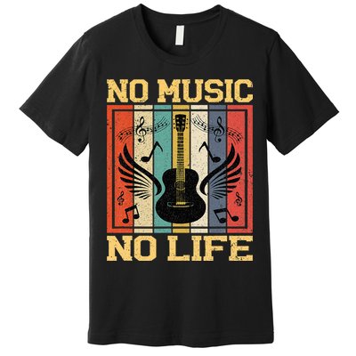 No Music No Life Musical Notes Musician Premium T-Shirt