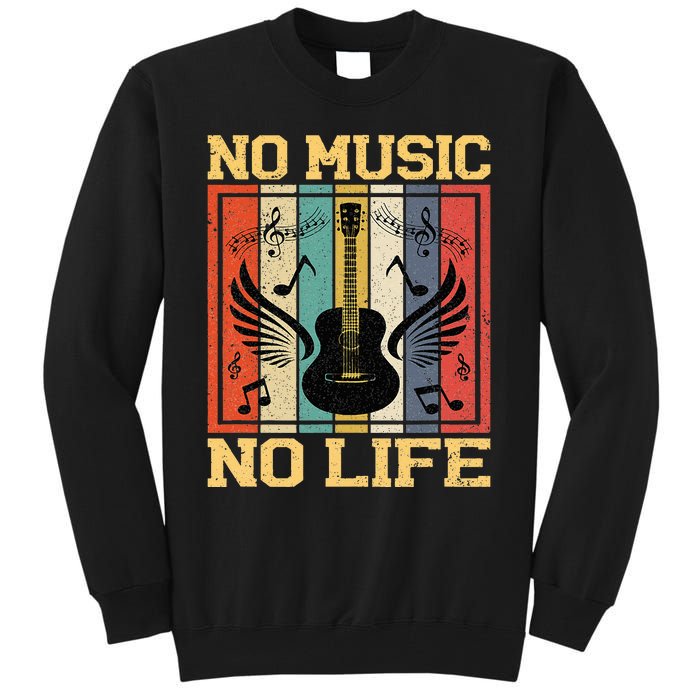 No Music No Life Musical Notes Musician Tall Sweatshirt