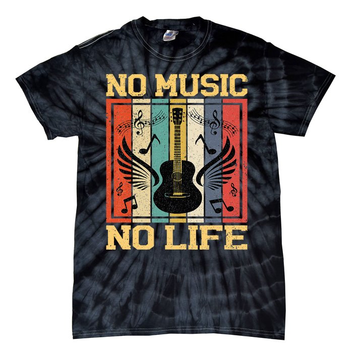 No Music No Life Musical Notes Musician Tie-Dye T-Shirt