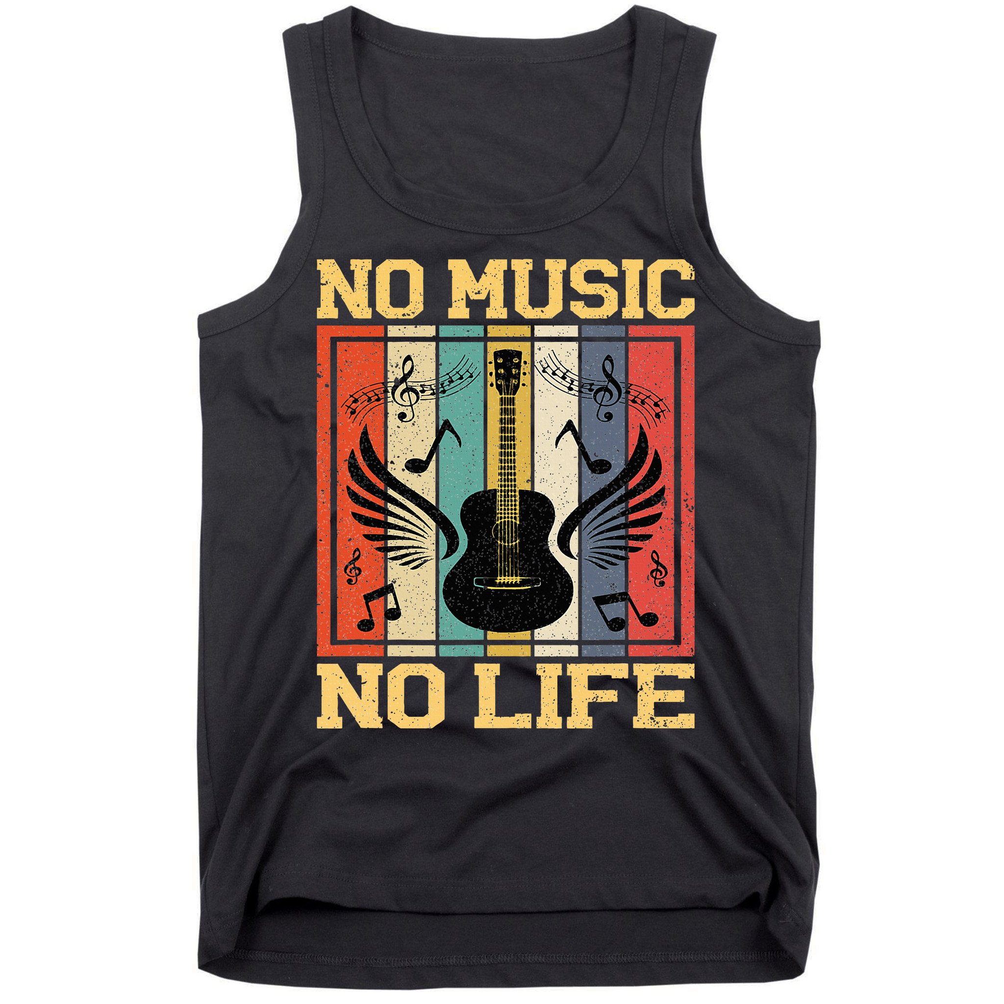 No Music No Life Musical Notes Musician Tank Top