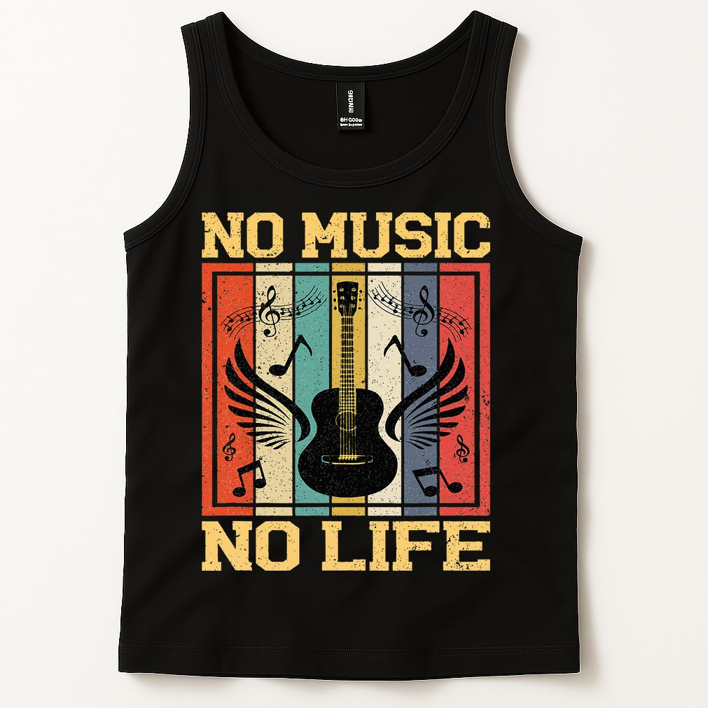 No Music No Life Musical Notes Musician Tank Top