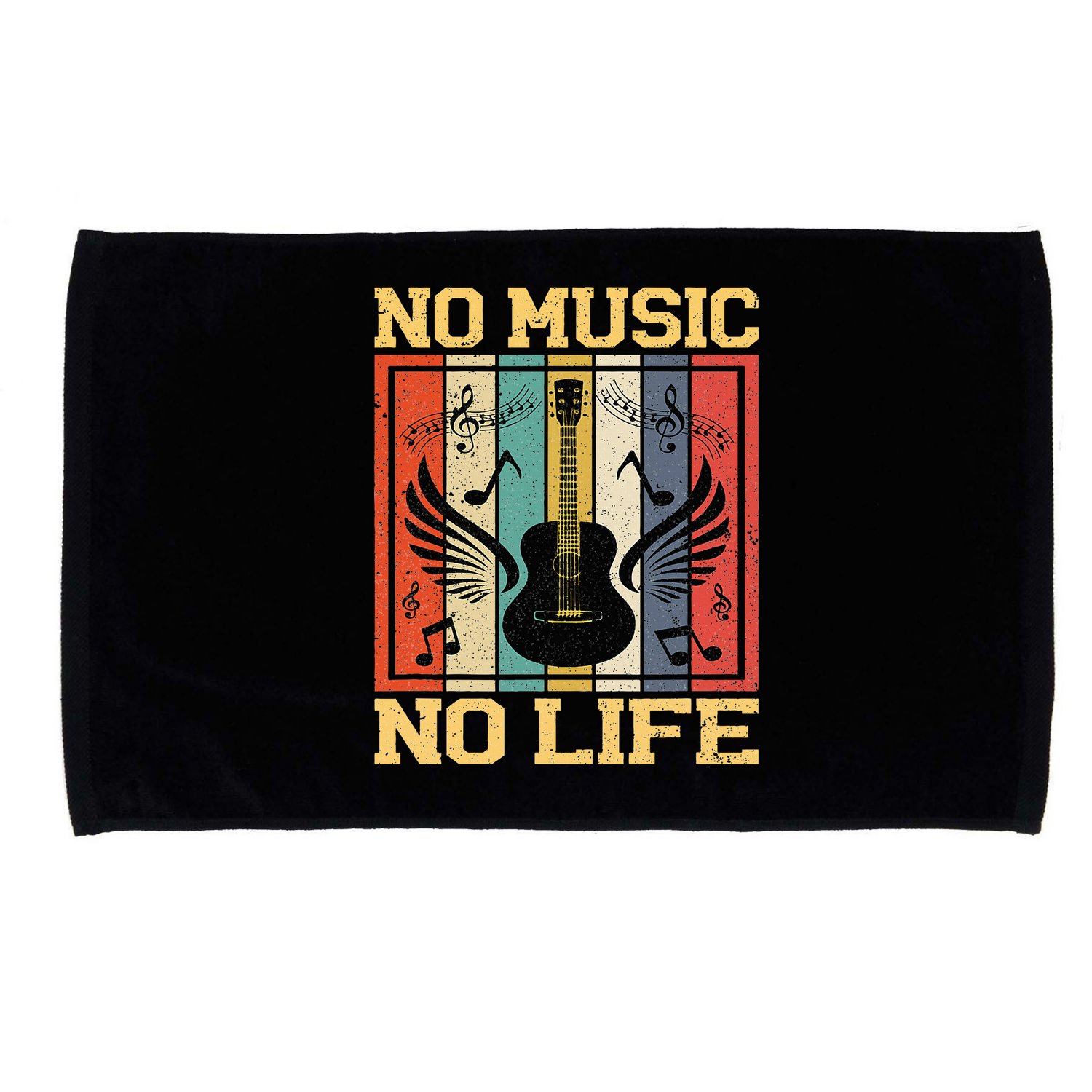 No Music No Life Musical Notes Musician Microfiber Hand Towel