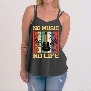 No Music No Life Musical Notes Musician Women's Strappy Tank